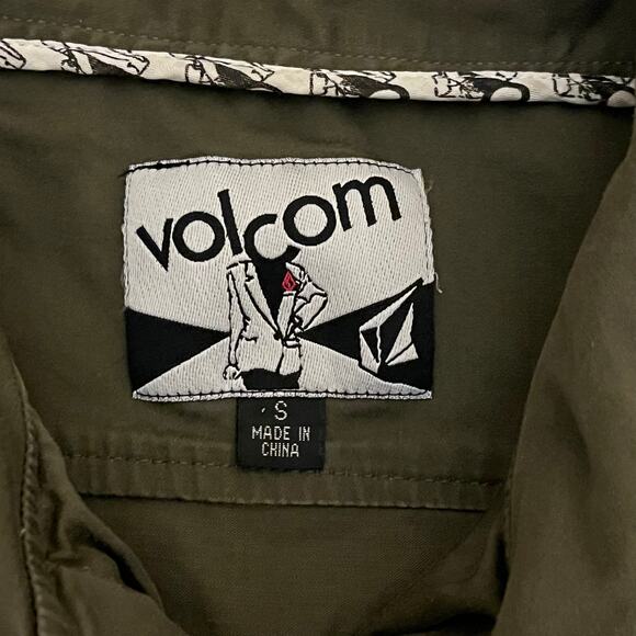 Volcom Military Style Green Button Jacket Women’s Sz SM - Picture 9 of 12